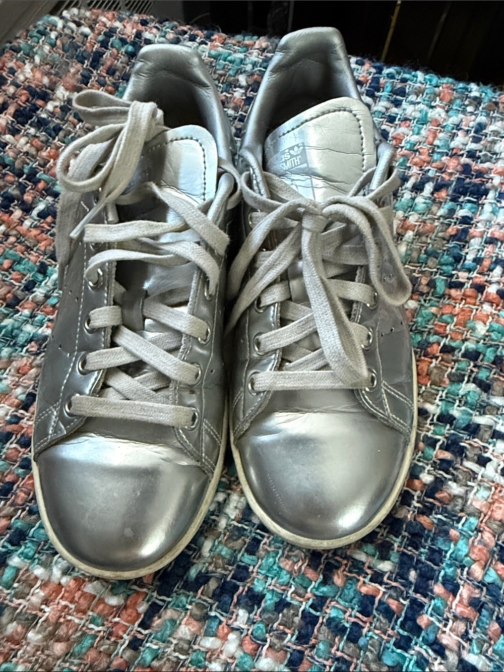 Adidas Stan Smith Metallic Silver Low-Top Sneakers